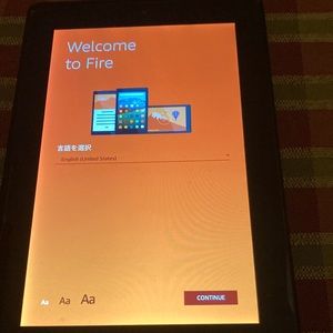 Amazon Kindle Fire tablet.
